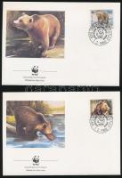 WWF: Bear set on 4 FDC WWF: Barna medve sor 4 db FDC - n