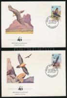 WWF: Bearded vulture set on 4 FDC WWF: Saskeselyű sor 4 db FDC - n