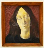 Jelzés nélkül: Női portré. Olaj, farost, keretben, 28×26 cm