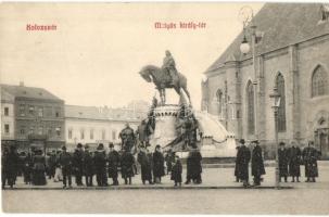 Kolozsvár, Cluj; Mátyás király tér és szobor. Lehota Anna kiadás / square and statue