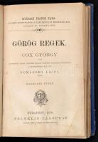 Cox György: Görög regék. I-III. füzet. (Egy kötetben). Fordította Komáromy Lajos. Ifjusági Iratok Tá...