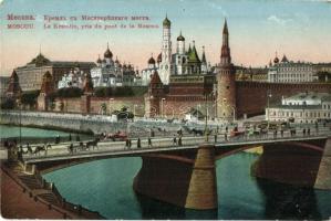 Moscow, Moscou; Le Kremlin, pris du pont de la Moscou / Kremlin, bridge + Zur Beföderung geeignet