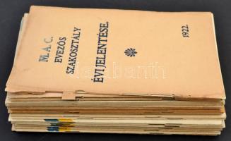 1922-1943 a Magyar Atlétikai Club Evezős Szakosztály évi jelentése: 1922-1925; 1928-1933; 1935-1943,...