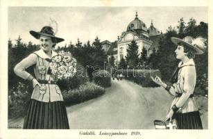 1939 Gödöllő, Leány-Jamboree, cserkész lányok, So. Stpl