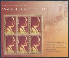 II. János Pál pápa emlékére kisív, John Paul II. mini sheet