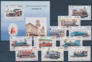Stamp Exhibition, 1998; Locomotive set + block, Bélyegkiállítás, 1998; Mozdony sor + blokk