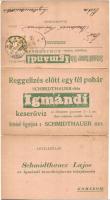 Komáromi Schmidthauer-féle Igmándi keserűvíz kinyitható reklámlapja / Hungarian mineral water's folding advertisement card