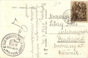 Ipolyság, Sahy; Újváros, utcakép / Predmestie / street view, "1938 Az első visszatért város&quo...