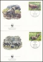WWF: African forest elephant set on 4 FDC, WWF: Erdei elefánt sor 4 db FDC-n