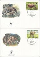 WWF: Erdei elefánt sor 4 db FDC-n WWF: African forest elephant set on 4 FDC