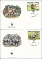 1988 WWF: Erdei elefánt sor 4 db FDC-n Mi 1009-1012