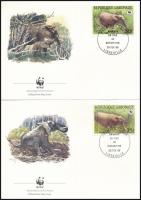 WWF: Forest elephant set on 4 FDC WWF: Erdei elefánt sor 4 db FDC-n