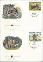 WWF Forest elephant set 4 FDC, WWF: Erdei elefánt sor 4 db FDC-n