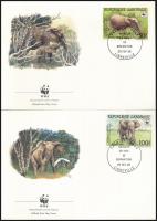 1988 WWF: Erdei elefánt sor 4 db FDC-n Mi 1009-1012