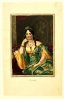 cca 1800-1850 22 db különböző, hölgyeket ábrázoló kézzel színezett acélmetszet / 22 hand colored etc...