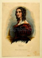 cca 1800-1850 22 db különböző, hölgyeket ábrázoló kézzel színezett acélmetszet / 22 hand colored etc...