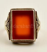 Ezüst(Ag) férfi pecsétgyűrű, jelzett, állítható, méret: 61, bruttó: 7,8 g