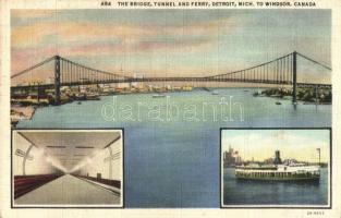 Detroit, The Bridge, tunnel and ferry between Michigan and Windsor
