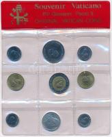 Vatikán 1988-1991. 10L-500L (9xklf) szuvenír forgalmi szett fólia tokban T:1- Vatican 1988-1991. 10 Lire - 500 Lire (9xdiff) souvenir coin set in foil packing C:AU