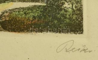 Olvashatatlan jelzéssel: Veste Coburg. Színezett rézkarc, papír, üvegezett keretben, 12×9 cm