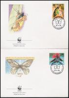 WWF: Butterfly set on 4 FDC WWF: Pillangó sor 4 db FDC-n