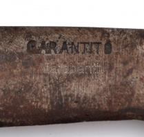 Csontnyelű kinyitható vadászkés, jelzett (Garantito), 12-es 16-os kaliberű lőszerkiszedővel, h: 19 c...