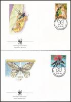 WWF: Butterfly set on 4 FDC WWF: Pillangó sor 4 db FDC-n