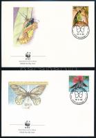 WWF: Butterfly set on 4 FDC WWF: Pillangó sor 4 db FDC-n