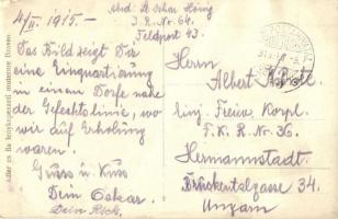 1915 Brassó, Kronstadt, Brasov; Első világháborús katonai lap, Cs. és kir. Ritter von Auffenberg 64....