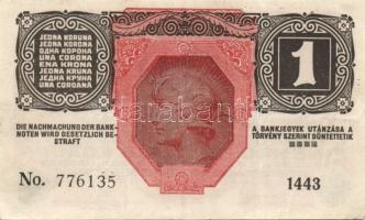 1916. 1K fekete "Ausgegeben nach dem 4. Oktober 1920" bélyegzővel T:II+ + 1917. 2K lila &q...