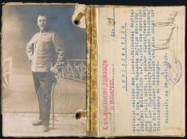 1918 Budapest, német nyelvű fényképes igazolvány katona polgári foglalkozásáról