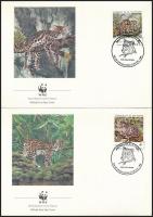 WWF Kisméretű macskafélék sor 4 db FDC-n WWF Cats stripe of 4 on 4 FDC