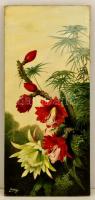 Hedvig jelzéssel(1905): Virágcsendélet. Olaj, vászon, 78×34 cm