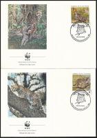 WWF Kisméretű macskafélék sor 4 db FDC-n WWF: Small felines set 4 FDC