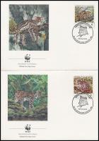 WWF Small felines set on 4 FDC WWF Kisméretű macskafélék sor 4 db FDC-n