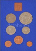 Nagy-Britannia 1977. 1/2p-50p (7xklf) forgalmi sor lezárt dísztokban, borítékban, közte 1977. 25p Cu...