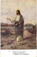 WWI K.u.k. military art postcard, Jesus with injured soldiers. A.F.W. III/2. Nr. 625.