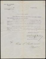 1919 A pesti izr. hitkközség elnökhelyettesének aláírt levele.