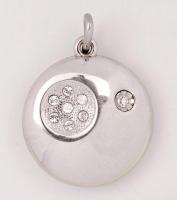 Morellato nemesacél medál, apró gyémánt kövekkel, jó állapotban, d: 2 cm