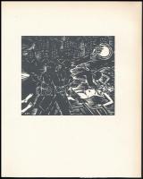 Frans Masereel (1889-1972): Gengszterek, fametszet, papír, jelzett a fametszeten, 10,5×13 cm