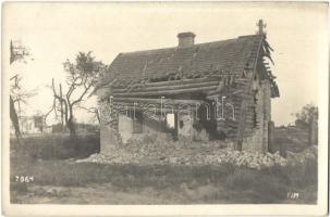 1916 Zerstörtes Wächterhaus in Swidniky / WWI K.u.k. military, destroyed guard house in Swidnik, Poland. originalfoto F.J. Marik