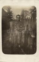 1917 Gyöngyös, magyar katonaitiszt karddal / WWI Hungarian military officer with sword, photo