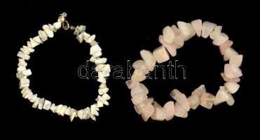 5 ásványokból fűzött karkötő (ametiszt, rózsakvarc, stb.)