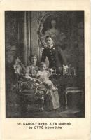 10 db RÉGI uralkodói motívumlap IV. Károlyról és Zitáról, vegyes minőség / 10 pre-1945 royalty motiv...