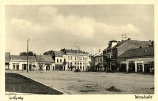 Ipolyság, Sahy - 4 db régi városképes lap. Piac tér, autóbusz, Lengyel szálloda, automobil, Horthy M...