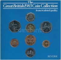 Nagy-Britannia 1983. 1/2p-1Ł (8xklf) forgalmi sor karton díszcsomagolásban, ragasztó elengedett T:1
...