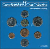 Nagy-Britannia 1983. 1/2p-1Ł (8xklf) forgalmi sor karton díszcsomagolásban, ragasztó elengedett T:1
...