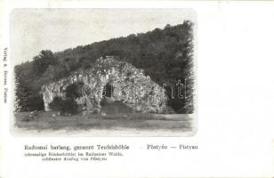 Pöstyén, Piestany; A radosnai Ördög Kemence barlang. A. Bernas kiadása / Certova Pec / Teufelshöhe / Radosina cave