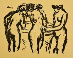 Rippl-Rónai József (1861-1927): Fünfzig Handzeichnungen. Eredeti félpergamen mappájában. Cinkográfia...