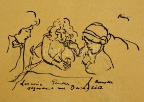 Rippl-Rónai József (1861-1927): Fünfzig Handzeichnungen. Eredeti félpergamen mappájában. Cinkográfia...